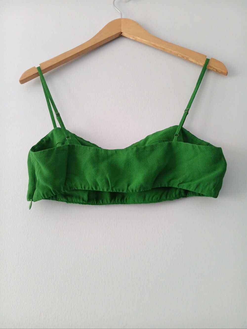 Reformation Alana Green Ruched Crop Top 4 - Picture 2 of 5